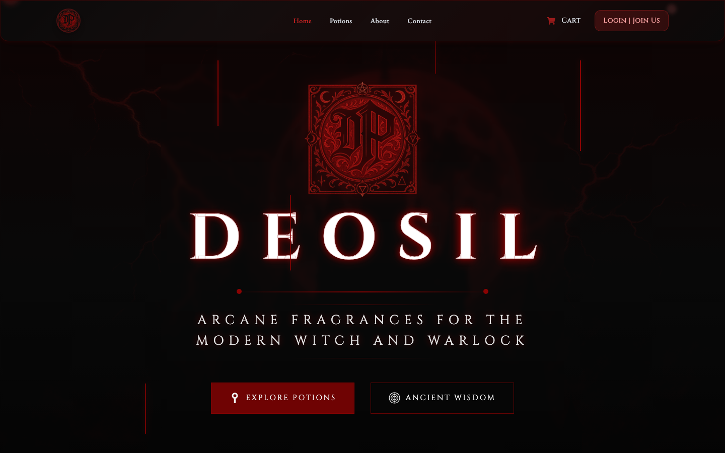 Screenshot of Deosil Perfumery